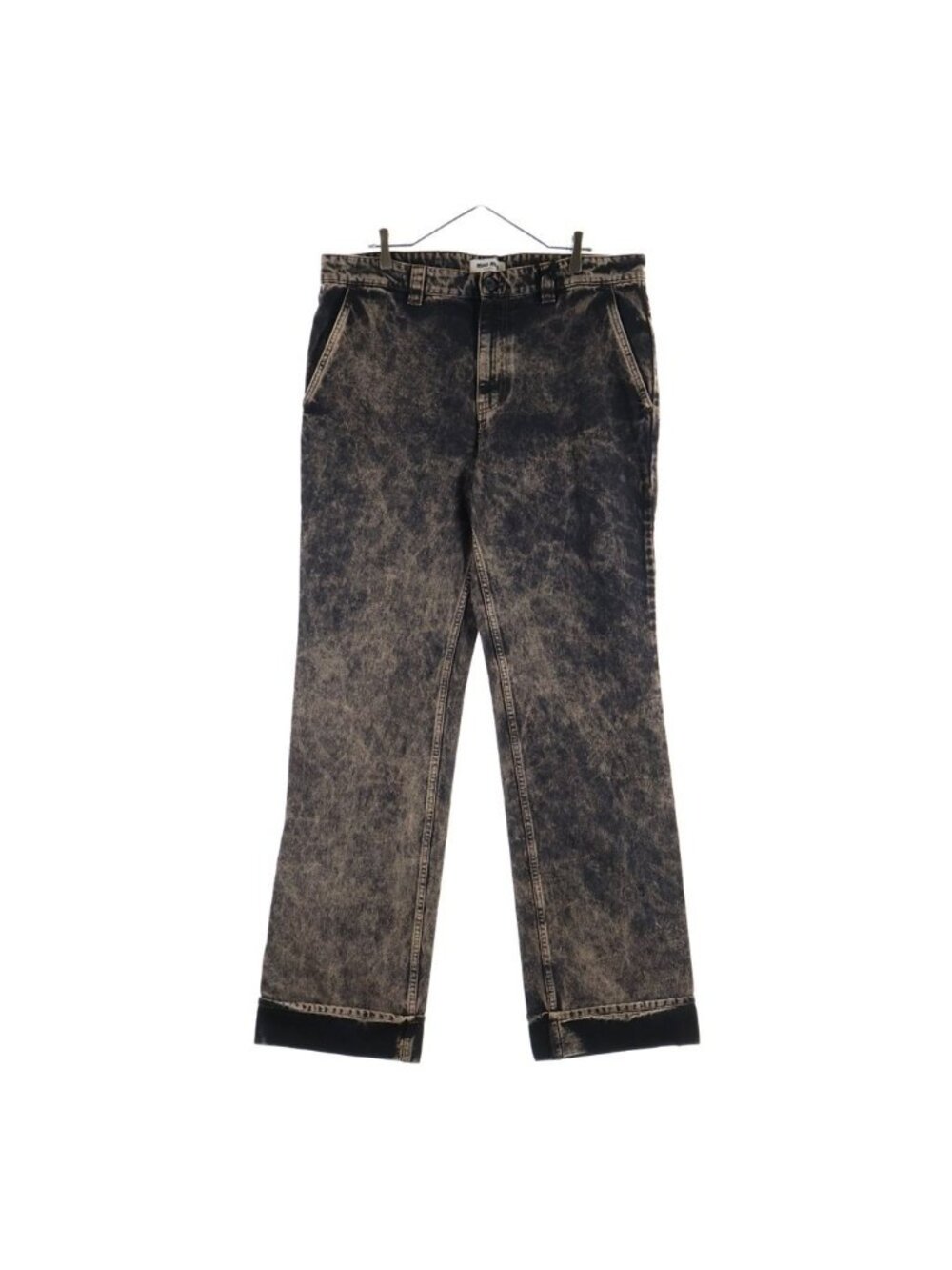 Miu Miu Pocket Logo Marble Denim Pants Black